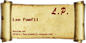 Lee Pamfil névjegykártya